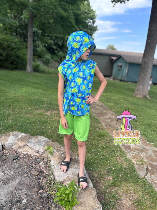 Space Frog Baggy Tank + Boy Shorts Set
