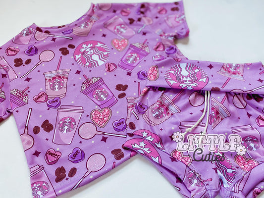 Pink Coffee - Drop Tee + Lounge Shorties