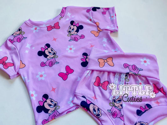 Pink Baby Mouse - Drop Tee + Lounge Shorties