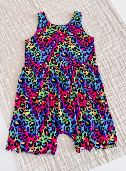 Neon Cheetah - Magnolia Shorts Romper