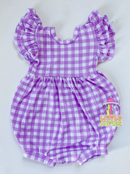 Purple Gingham - Magnolia Ruffle Bubble