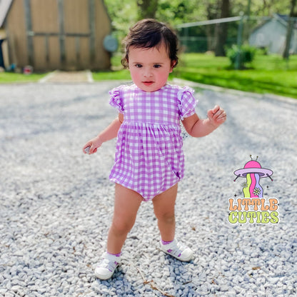Purple Gingham - Magnolia Ruffle Bubble