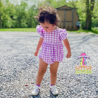 Purple Gingham - Magnolia Ruffle Bubble