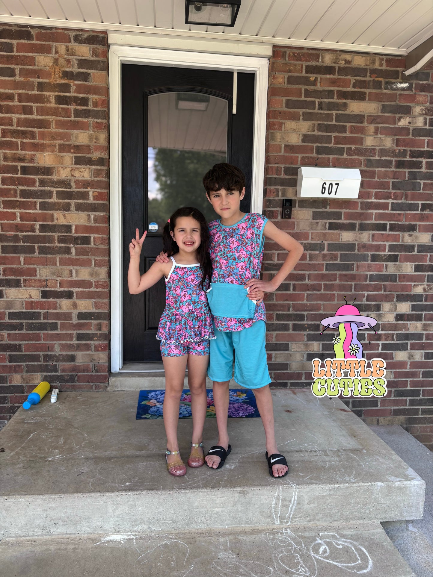 Axolotl Snacks Baggy Tank + Boy Shorts Set