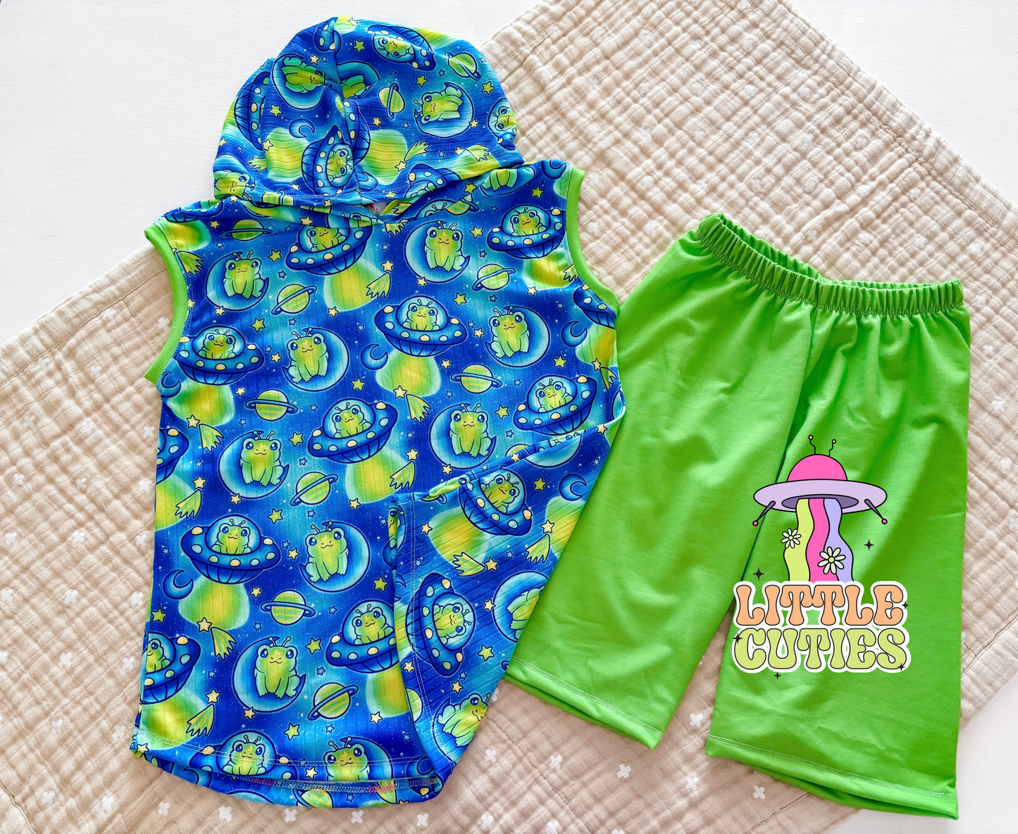 Space Frog Baggy Tank + Boy Shorts Set
