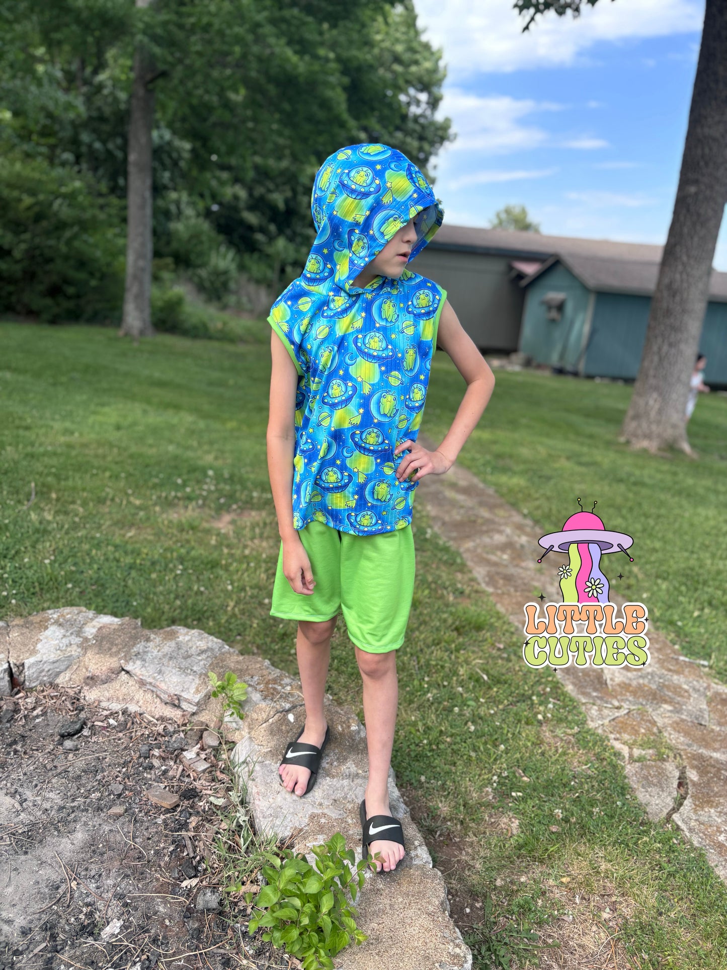 Space Frog Baggy Tank + Boy Shorts Set