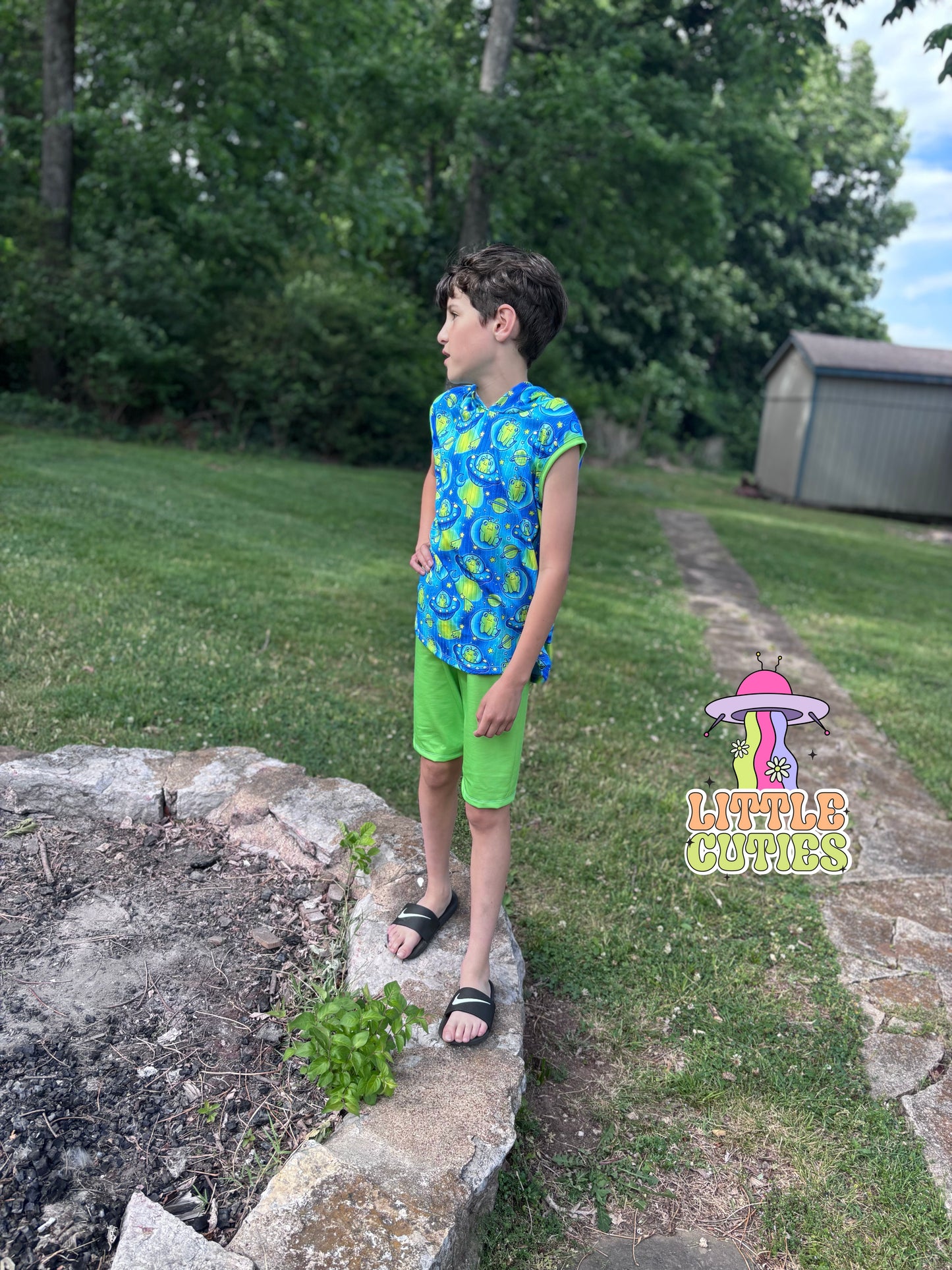 Space Frog Baggy Tank + Boy Shorts Set