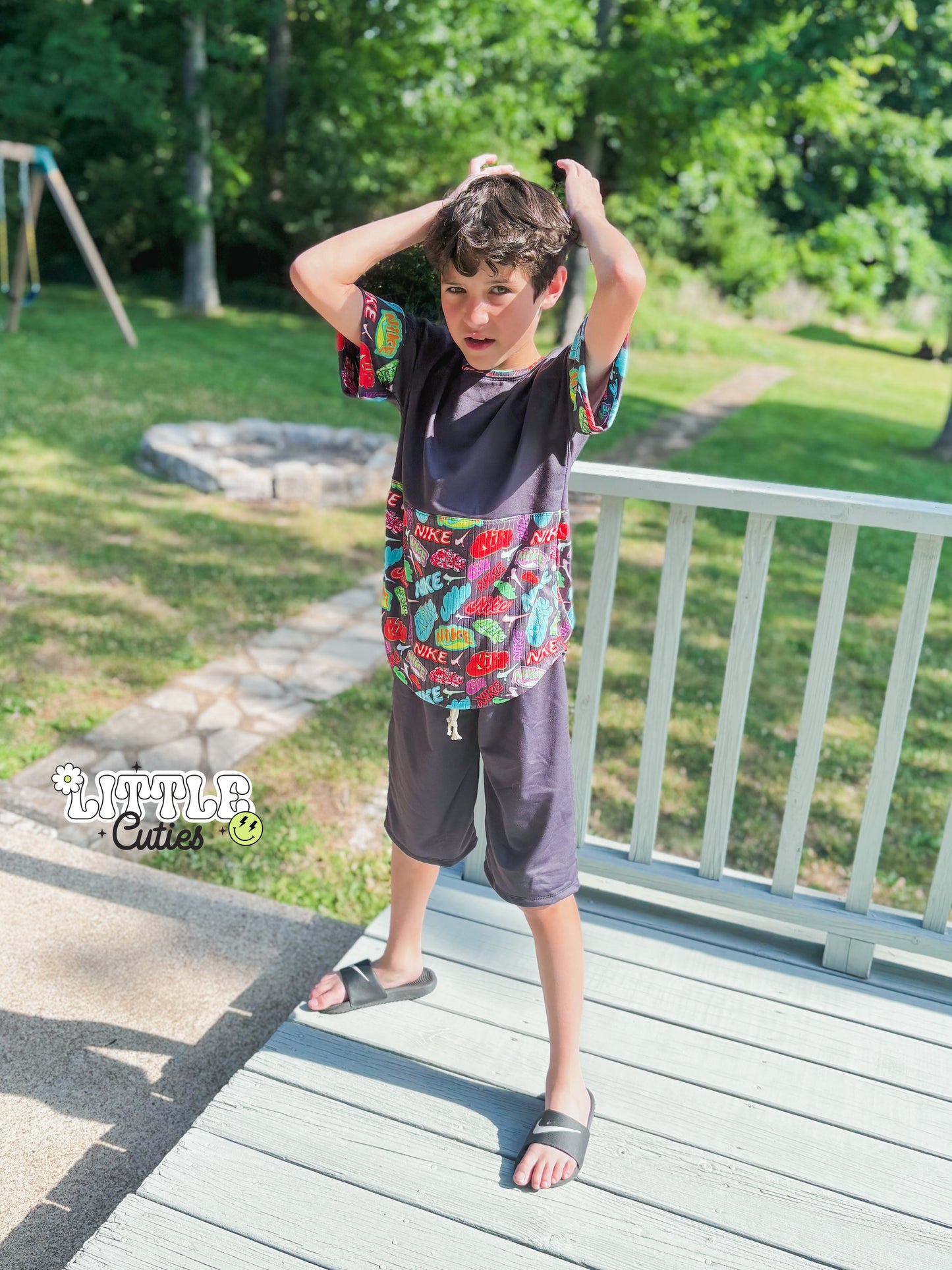 Logo Dolman + Boy Shorts Set