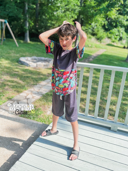 Logo Dolman + Boy Shorts Set
