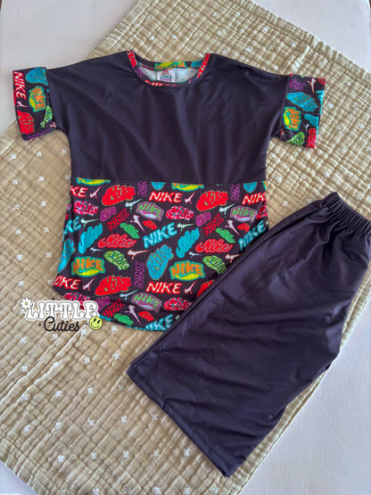 Logo Dolman + Boy Shorts Set