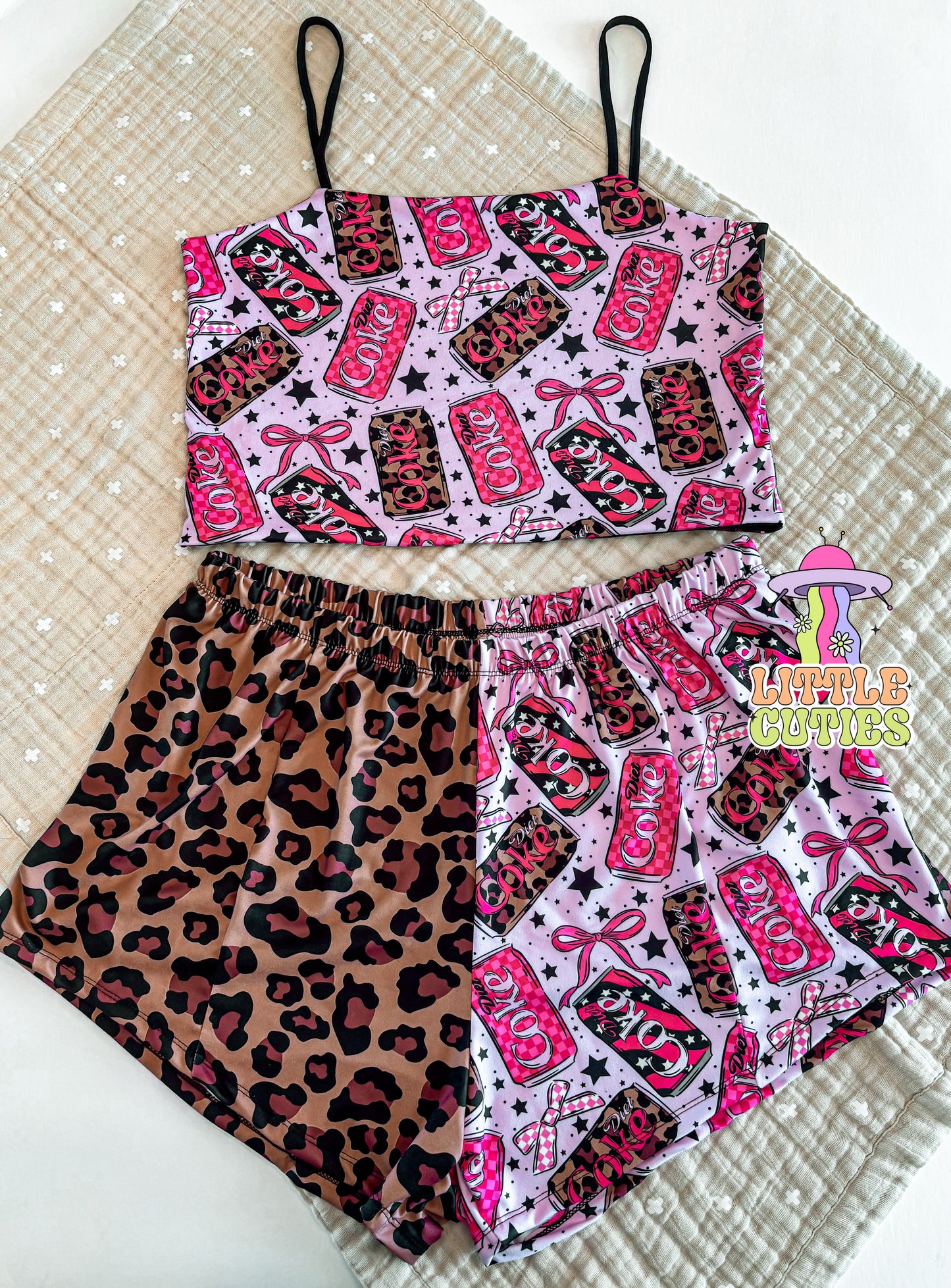 ADULT Pink Soda Crop Cami + Breezy Set