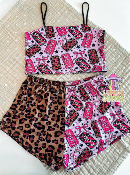 ADULT Pink Soda Crop Cami + Breezy Set