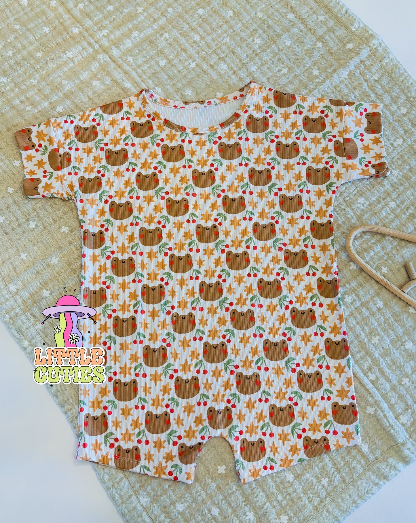 Neutral Froggies - Indigo Romper