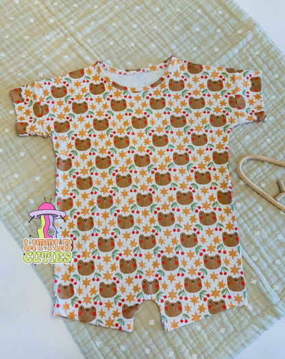 Neutral Froggies - Indigo Romper