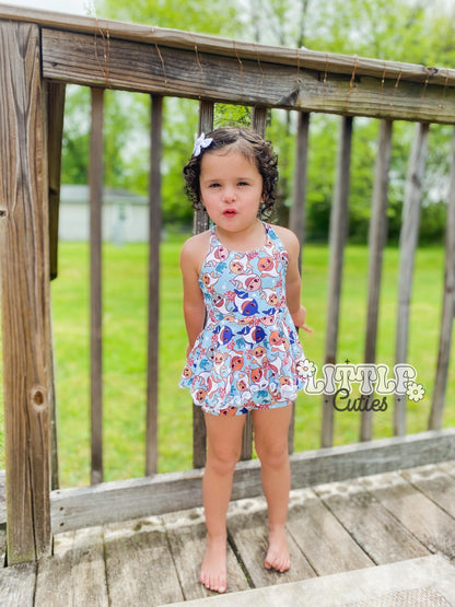Shark Family Peplum + Bummie Set