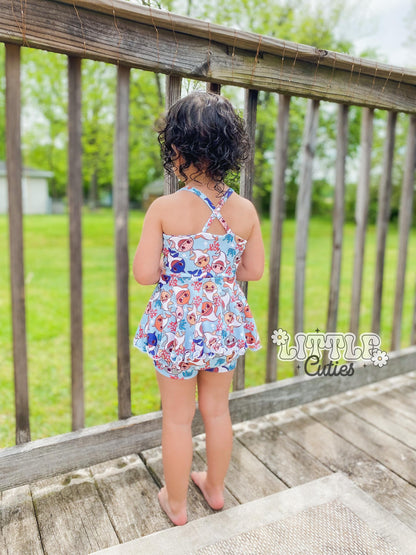 Shark Family Peplum + Bummie Set
