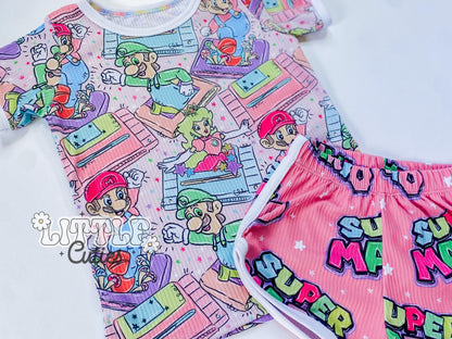 Pink Gamer - Track Tee + Track Shorts Set
