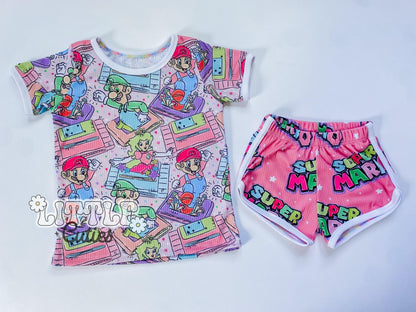 Pink Gamer - Track Tee + Track Shorts Set