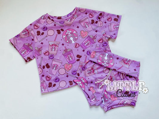 Pink Coffee - Drop Tee + Lounge Shorties