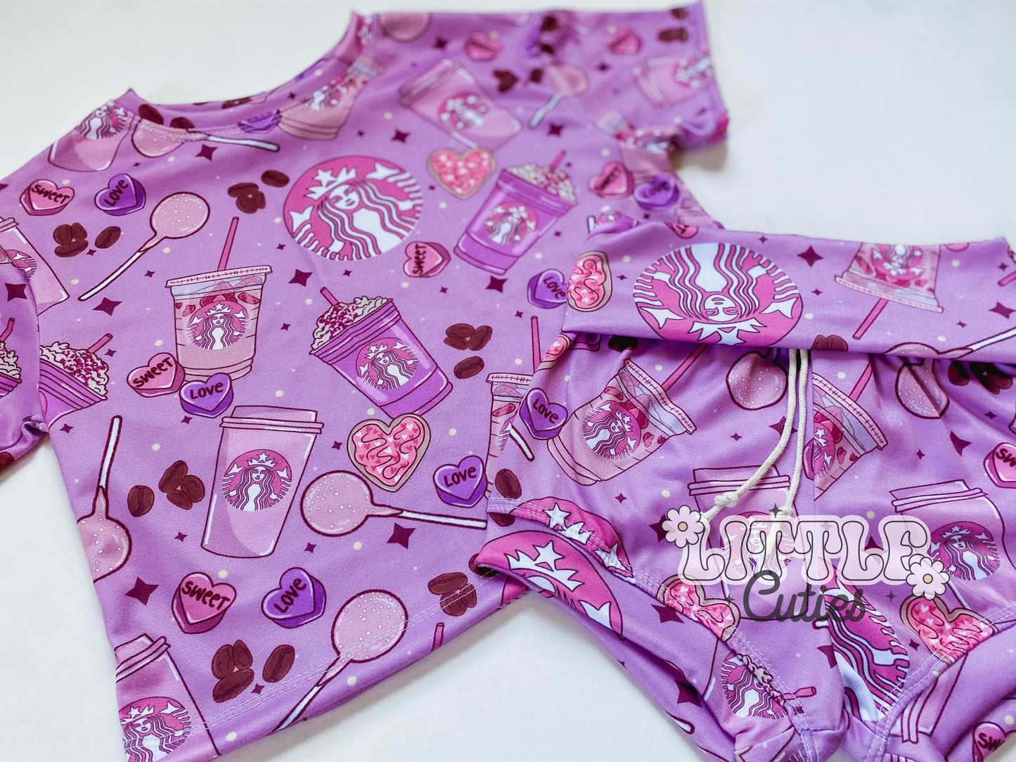 Pink Coffee - Drop Tee + Lounge Shorties