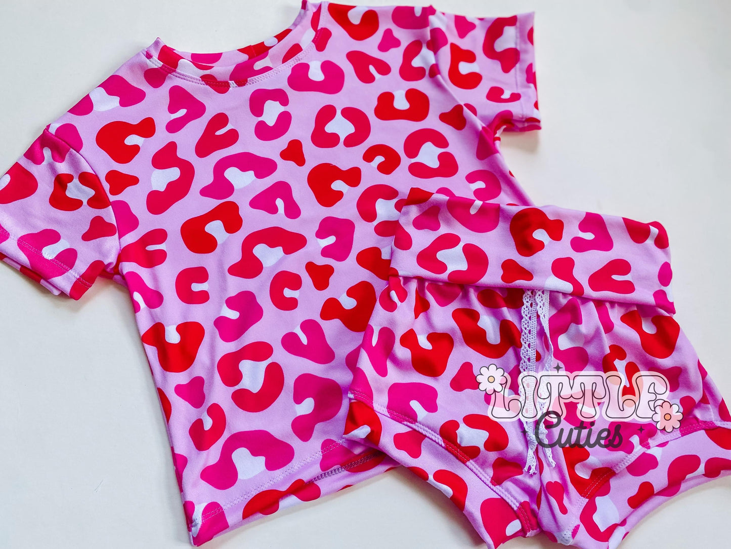 Pink Cheetah Print - Drop Tee + Lounge Shorties